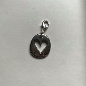 Silver heart charm dangle